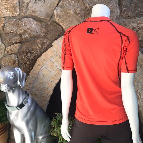 Rip Curl Orange Surfing Short Sleeve Shirt Women's Size Large UPF 50 - Picture 3 of 7